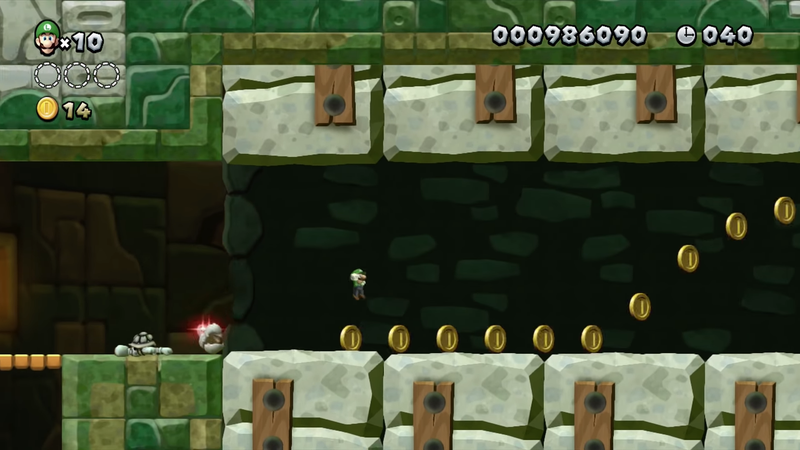 The nightmare hallway found in New Super Luigi U